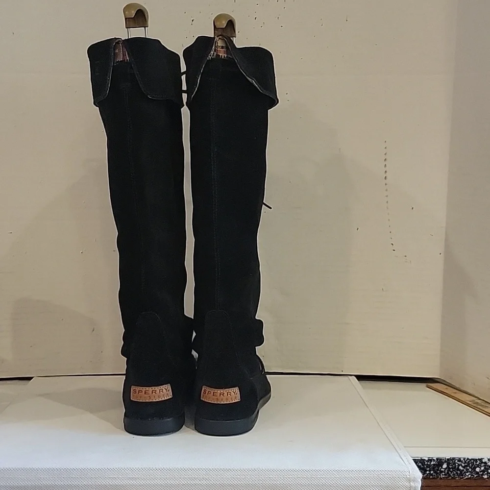 SPERRY‎ BLACK SUEDE KNEE BOOTS (sz 7.5)